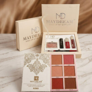 مجموعة المكياج والدفتر الأبيض  للأيشادو والبلاشر والهايلايتر من MAYDREAM